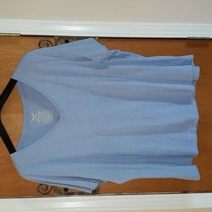 Faded Glory Blue Vee-Neck Tee - Size 4X (Fits like 3X) (B8)